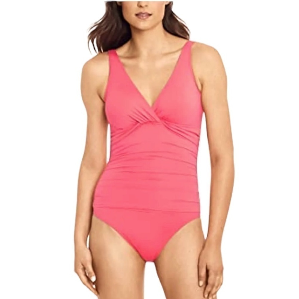 Lauren Ralph Lauren Beach Club Over-The-Shoulder Underwire One-Piece Swimsuit